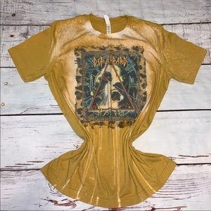 Def Leopard Bleached Tee Large